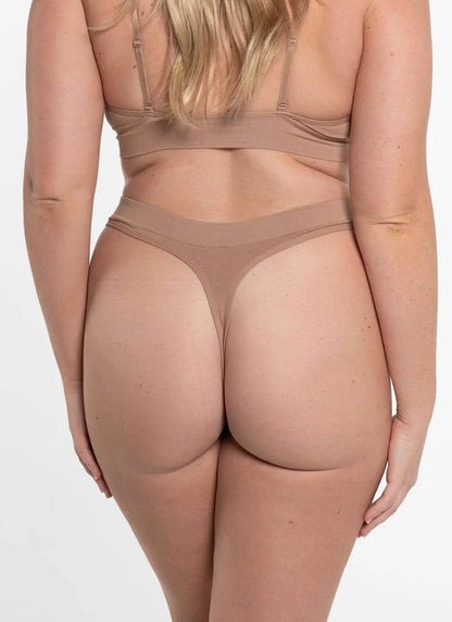 CHEEKY chestnut G-string thong with minimal coverage