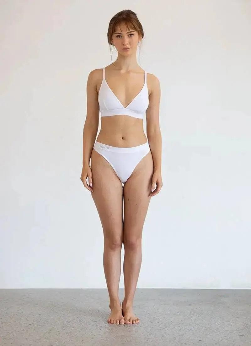 White cheeky G-string underwear