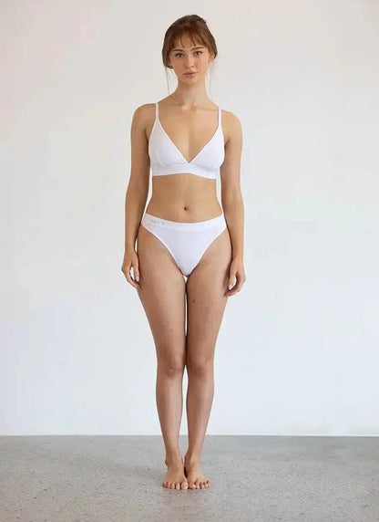 White cheeky G-string underwear