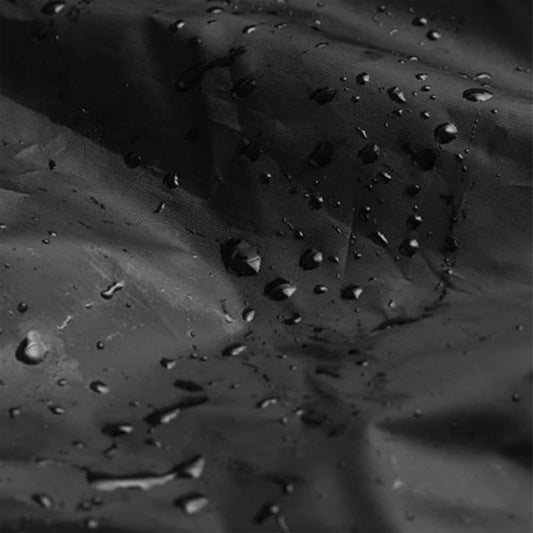 Waterproof black storage cover fabric with water droplets