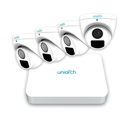 Uniarch Surveillance Kit with 4x Uniarch 8MP Turret CCTV IP Camera and 8CH NVR with PoE Switch plus 4TB HDD