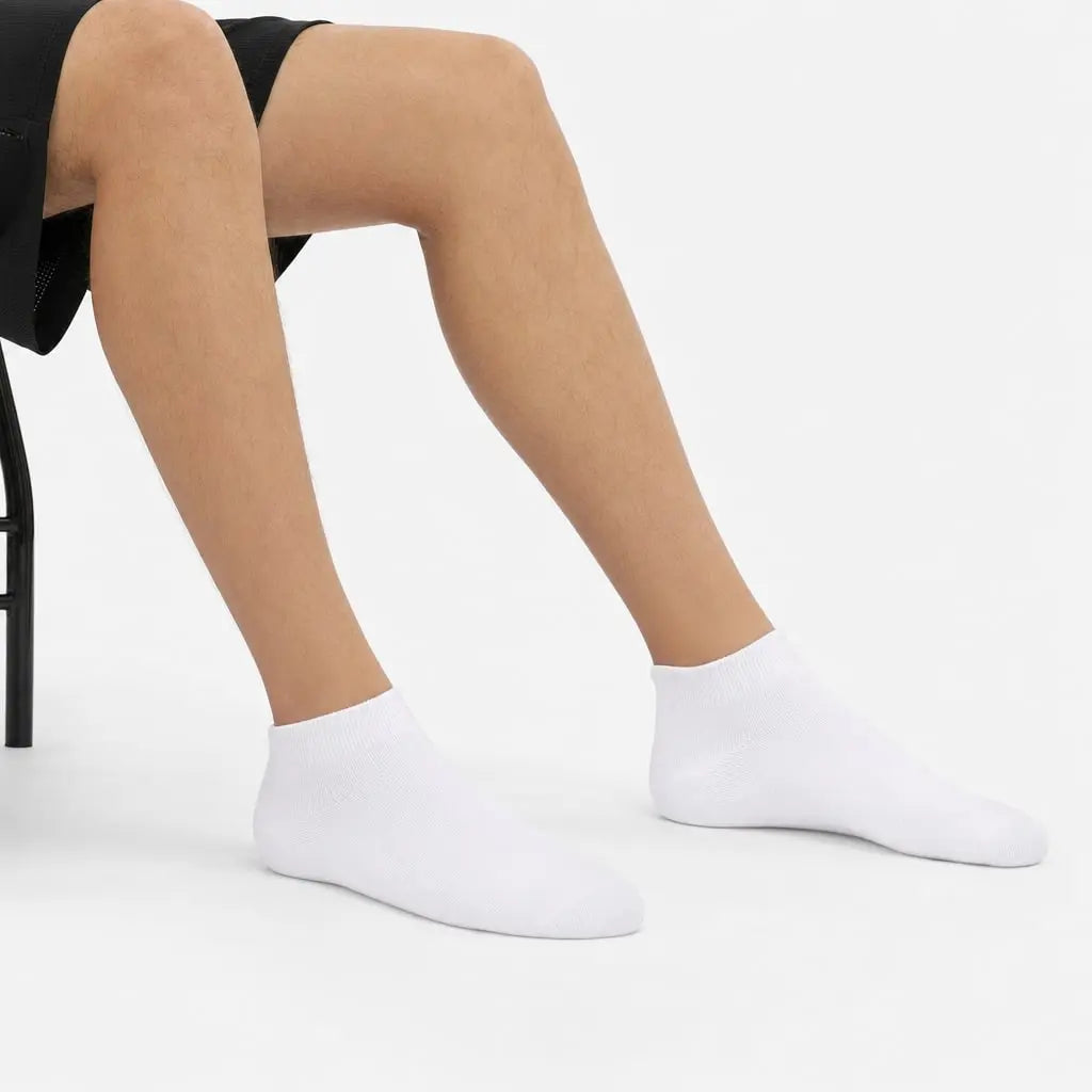 Unisex 12 Pairs White Premium Cotton School Socks