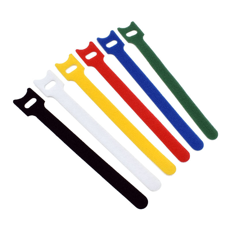 Velcro Cable Ties – 200mm, Assorted Colours, Reusable Hook & Loop, Packet of 10 | CT200 | Durable, Colour-Coded Cable Organisers for IT, AV, Office & Home
