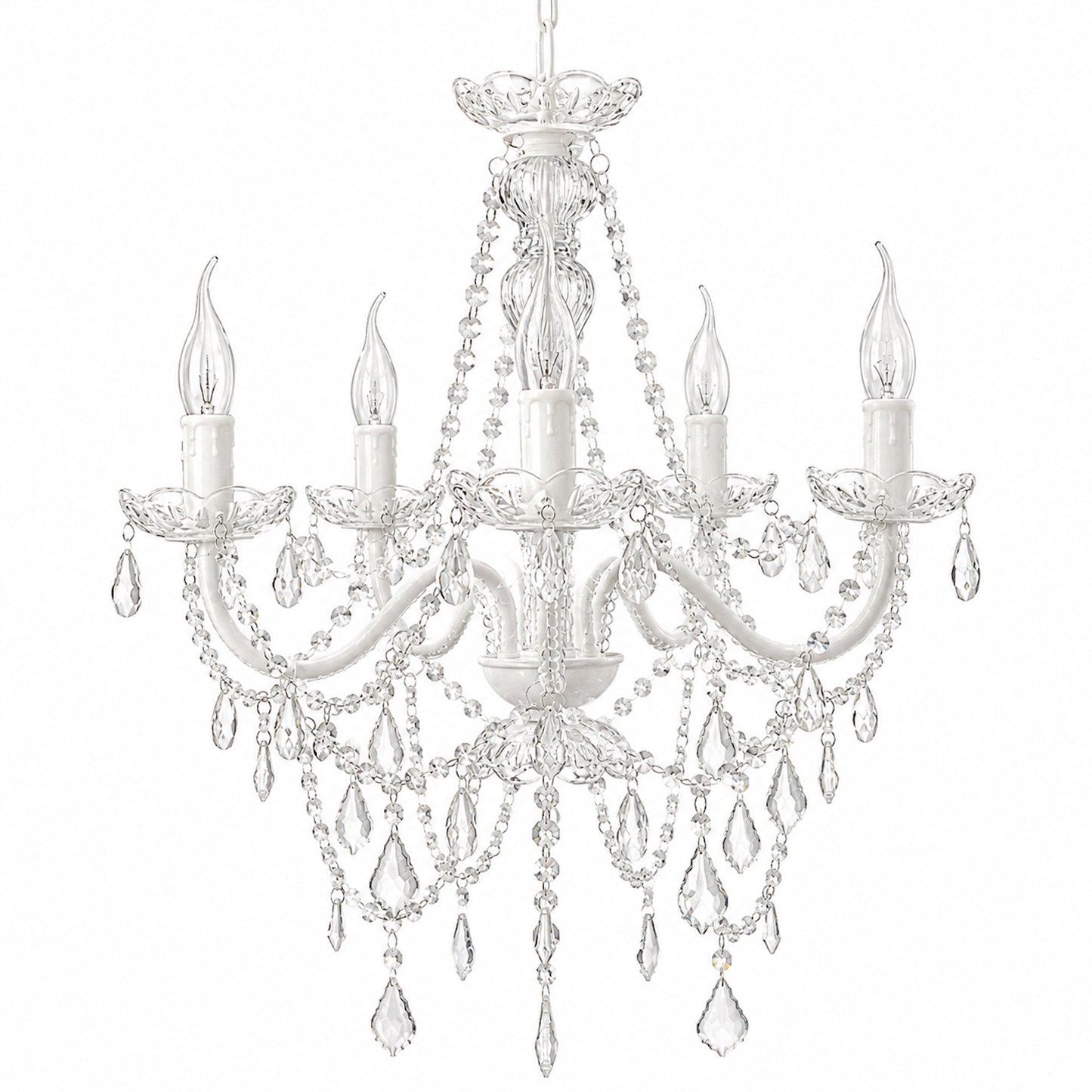 Cassie Chandelier 5 Light - Glass Crystals