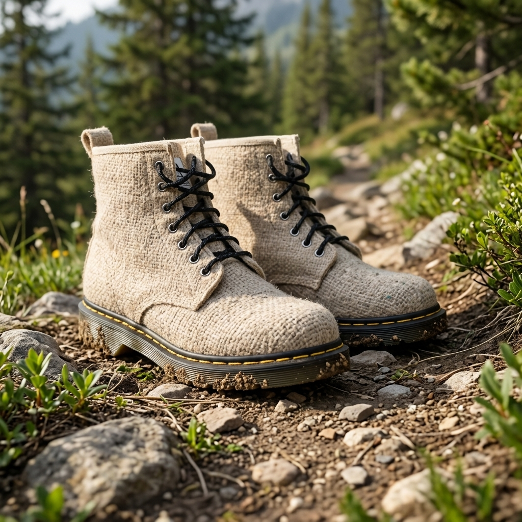 White Hemp Hiking Boots – Vegan Ankle High Hemp Boots