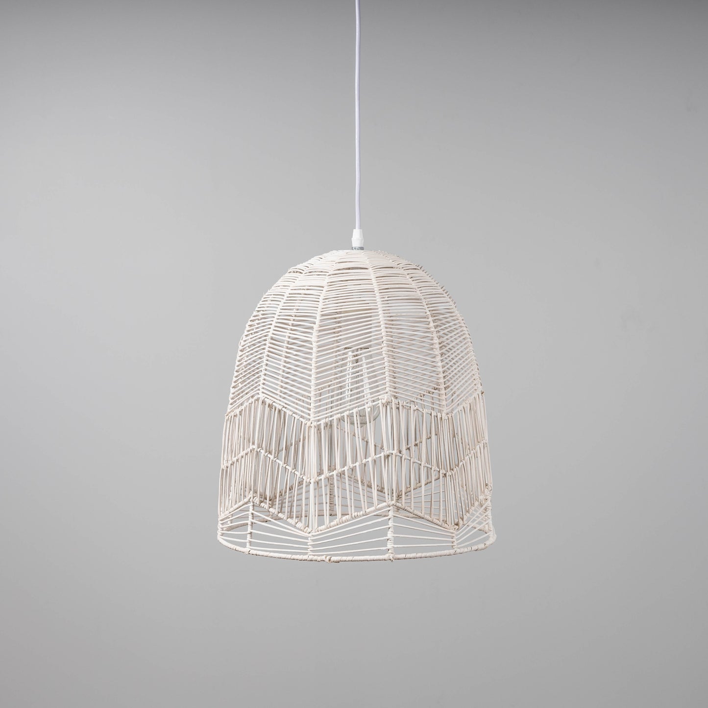 Amalfi Rattan Lace Pendant Light - Whitewash