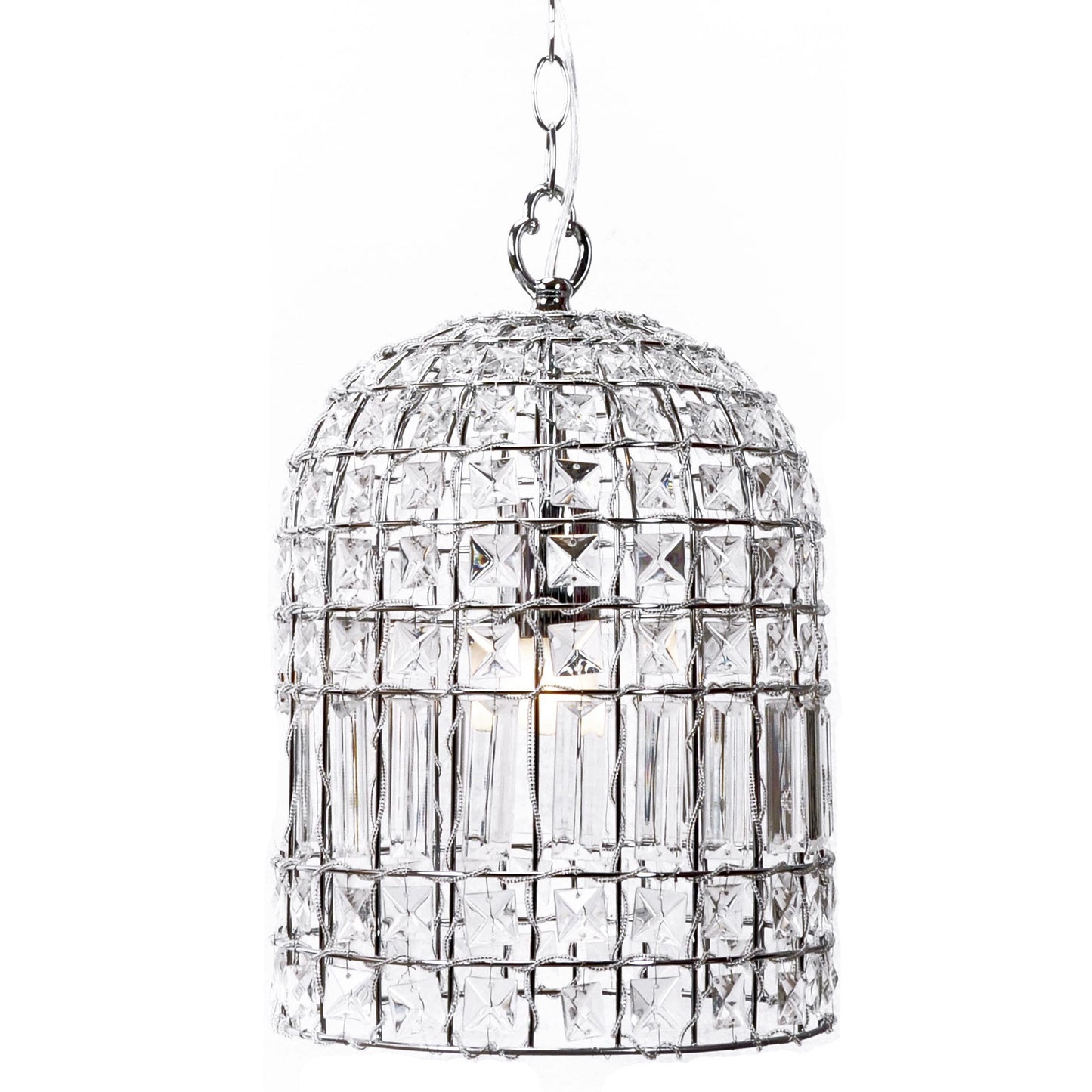 Whitney Dome Glass Crystal Chandelier - Chrome