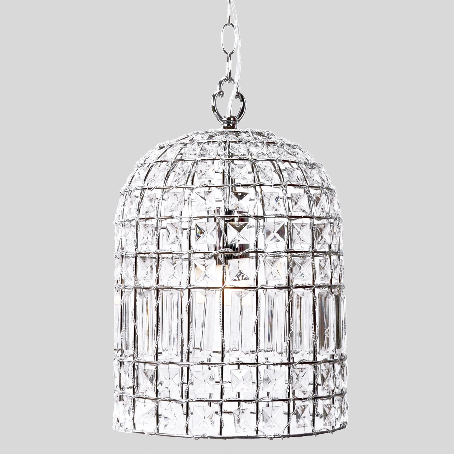 Whitney Dome Glass Crystal Chandelier - Chrome