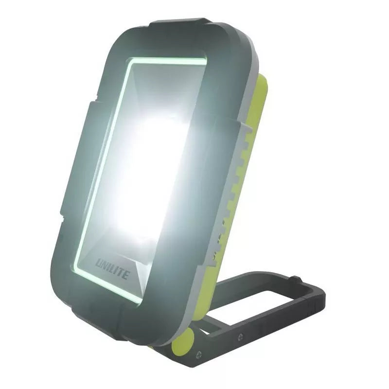 UNILITE SLR-1750 Folding Rechargeable LED Work Light | 1750 Lumens | Power Bank | Magnetic Mount | Heavy-Duty Copolymer and Aluminium Build | IPX5 Rated