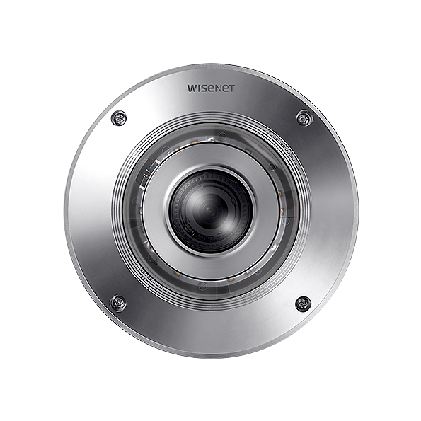 Hanwha Vision XNF-9010RS 12MP Stainless Steel IR Fisheye Camera – Rugged 360° Monitoring with Food-Grade Compliance x series