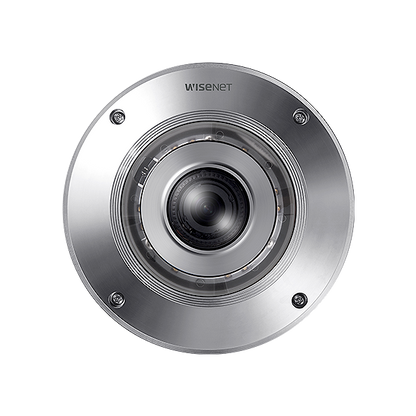 Hanwha Vision XNF-9010RS 12MP Stainless Steel IR Fisheye Camera – Rugged 360° Monitoring with Food-Grade Compliance x series