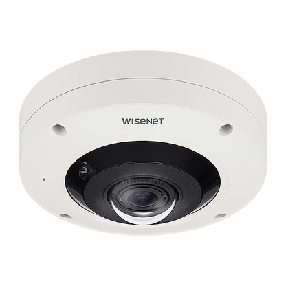 Hanwha Vision Wisenet X-Series HV-XNF-9010RVM 12MP 4K IR Vandal-Dome Fisheye Camera – 1.08mm Lens, Onboard Dewarping, Heatmap, M12 Connector, IP66, IK10, NEMA4X | SKU: HV-XNF-9010RVM x series