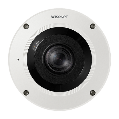 Hanwha Vision Wisenet X-Series HV-XNF-9010RVM 12MP 4K IR Vandal-Dome Fisheye Camera – 1.08mm Lens, Onboard Dewarping, Heatmap, M12 Connector, IP66, IK10, NEMA4X | SKU: HV-XNF-9010RVM x series