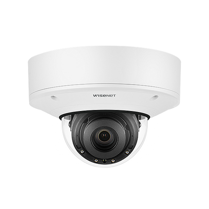 Hanwha Vision Wisenet X-Series HV-XNV-8081RE 5MP External Vandal IR Dome Camera with PoE Extender – Motorized Varifocal, Advanced AI Analytics, IP66/IK10+ | SKU: HV-XNV-8081REx series