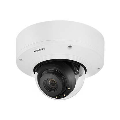 Hanwha Vision Wisenet X-Series HV-XNV-8081RE 5MP External Vandal IR Dome Camera with PoE Extender – Motorized Varifocal, Advanced AI Analytics, IP66/IK10+ | SKU: HV-XNV-8081REx series