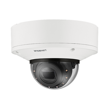 Hanwha Vision Wisenet HV-XNV-8083R 6MP AI IR Outdoor Vandal Dome Camera – Motorized Varifocal Lens, Extreme 120dB WDR, IK10+, IP6K9K, Dual SD Slots | SKU: HV-XNV-8083R  x series